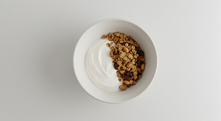 Healthy Breakfast Bowl Featuring Creamy Yogurt And Crunchy Homemade Granola