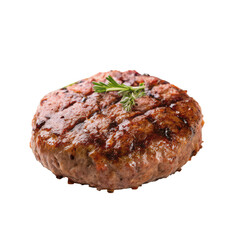Hamburger patty png grilled meat patty png beef burger component png white background image