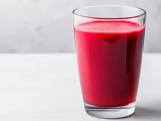 Refreshing vibrant red beverage in a clear glass showcasing healthy hydration concept