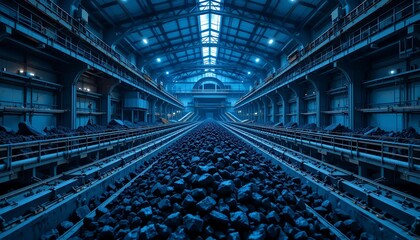 Naklejka premium Coal inside industrial building