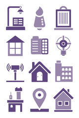 Icons for Smart City and Real Estate Concept