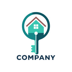 House Key Logo for Real Estate and Security