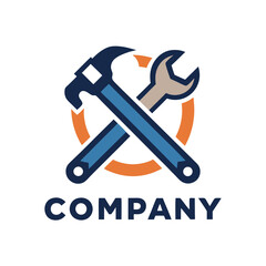 Hammer and Wrench Logo for Repair and Construction