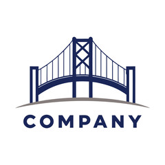 Modern Minimalist Bridge Logo for Construction or Engineering