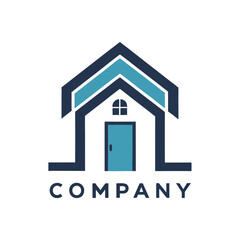 Modern Real Estate House Logo with Door and Window