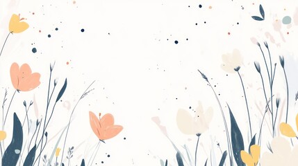 Pastel flowers meadow, spring, nature, background, website