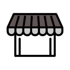 Simple awning illustration on a solid black background