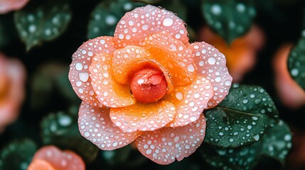 Dew-kissed peach blossom