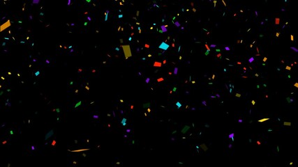 colorful confetti rain isolated on transparent background anomation, alpha channel birthday partyand anniversary celebration overlay motion design element	 - Powered by Adobe