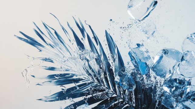 Abstract ice splash frozen in motion