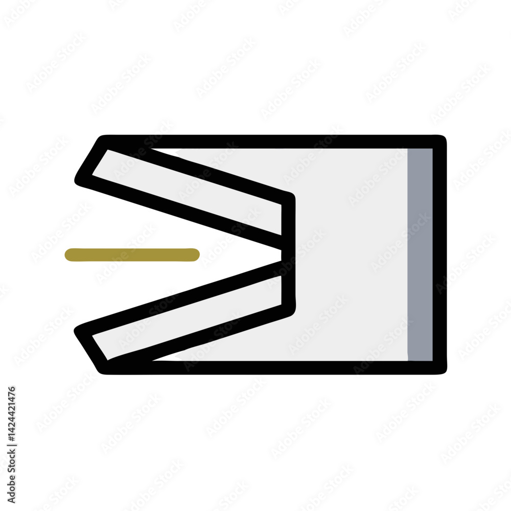 Poster minimalist design showing an arrow entering a white square