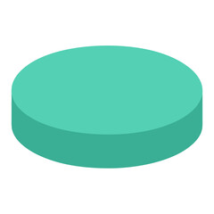 A simple, clean and isolated flat round podium showcases the featured content. A plain platform for product placement, design and visual concepts.