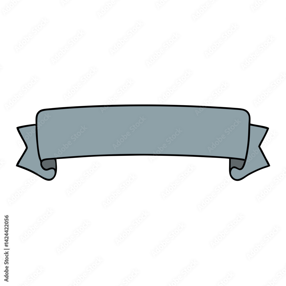 Poster a blank ribbon banner floats against a minimalistic aesthetic, offering ample space for personalized