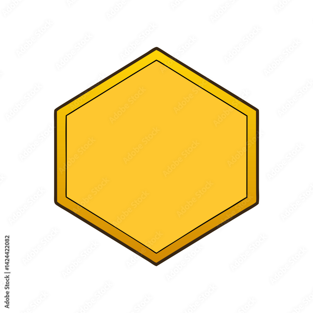 Poster an abstract illustration of a simple geometric shape that represents various concepts, such as a hon