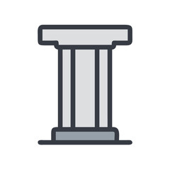 Single Isolated Column Icon With Outline Vector Symbol