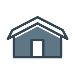 Blue house cartoon illustration on black background