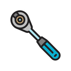 Ratchet Wrench Vector Illustration Tool for Construction