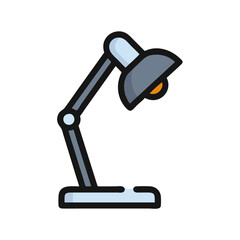 Modern Desk Lamp Illustration on Black Background