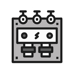 Simple power meter icon illustration on black background