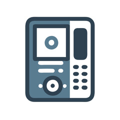 Vector icon of video intercom, security system equipment