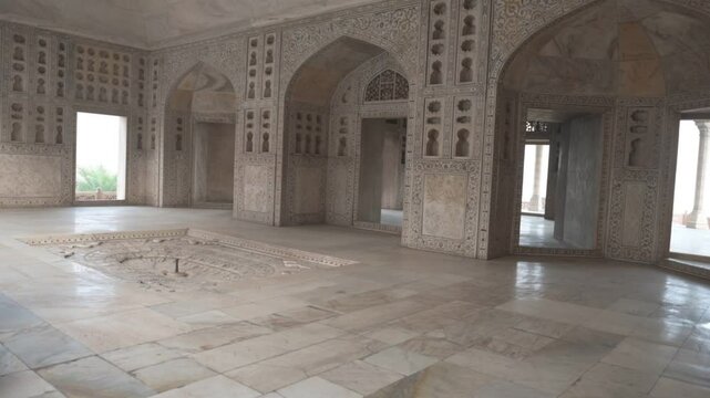 Agra , India - 2 January 2025  Inside Panoramic view of the Musamman Burj also known as the Saman Burj or the Shah-burj in Agra Fort at Agra Uttar Pradesh  India Asia, South Asia