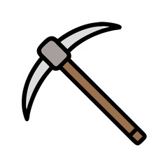 Icon of a gray pickaxe tool on black background