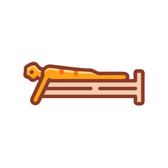 Ancient Egypt Mummy on Funeral Bed Illustration Vector