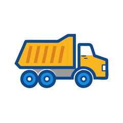Cartoon Style Dump Truck Vector Illustration Graphic Design