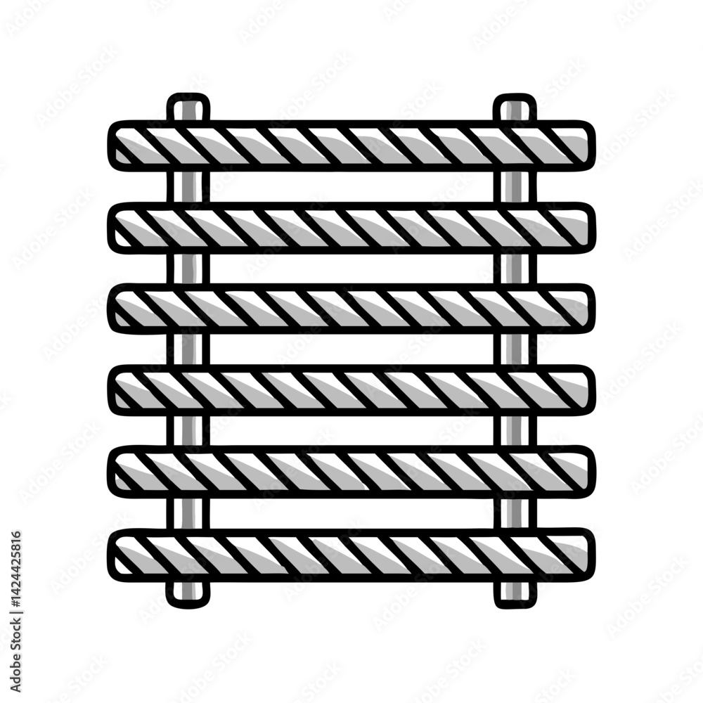 Poster abstract gray and white parallel lines and vertical posts
