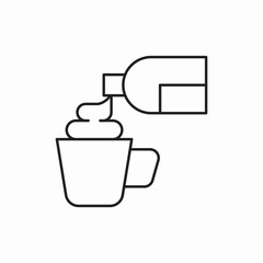 add cream to coffee icon vector sign