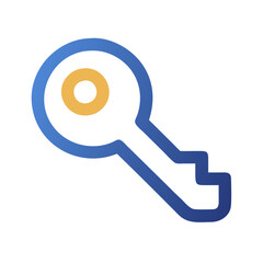 Modern Key Icon: Security, Access, and Unlocking Concepts