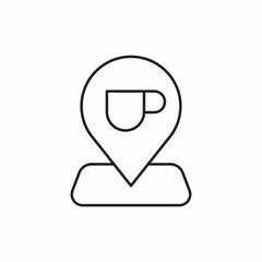 Coffee shop location icon vector sign