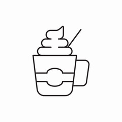 Cream coffee dessert icon vector sign