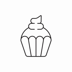 Sweet dessert cupcake icon vector sign