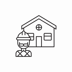 Home construction engineer architect icon vector sign