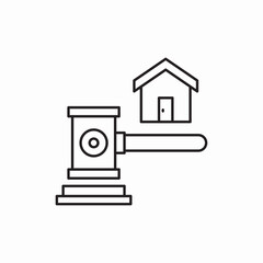 Property auction bidding icon vector sign