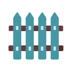 Cartoon-style blue fence on black background illustration vector