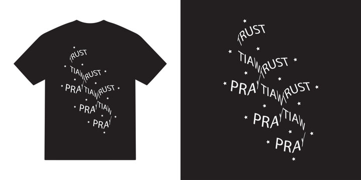 Pray wait trust svg tshirt design, motivational vector, motivational typography tshirt design, cricut, inspirational quotes svg tshirt