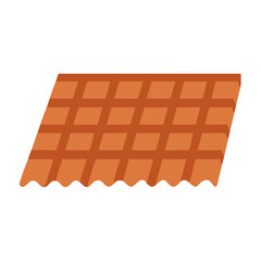 Clay Roof Tile Section Illustration on Black Background