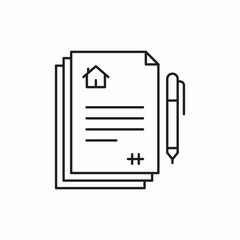 Property document papers icon vector sign