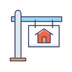 Real estate for sale sign on black background