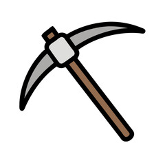 Pickaxe Illustration on Black Background: Mining, Construction, Tool