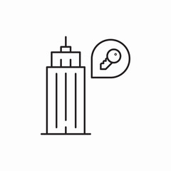 Building key icon vector sign