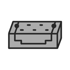 Gray Breadboard Icon on a Black Background
