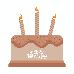 birthday cake with three candles