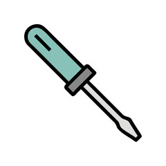 Screwdriver vector icon on black, tool for fixing