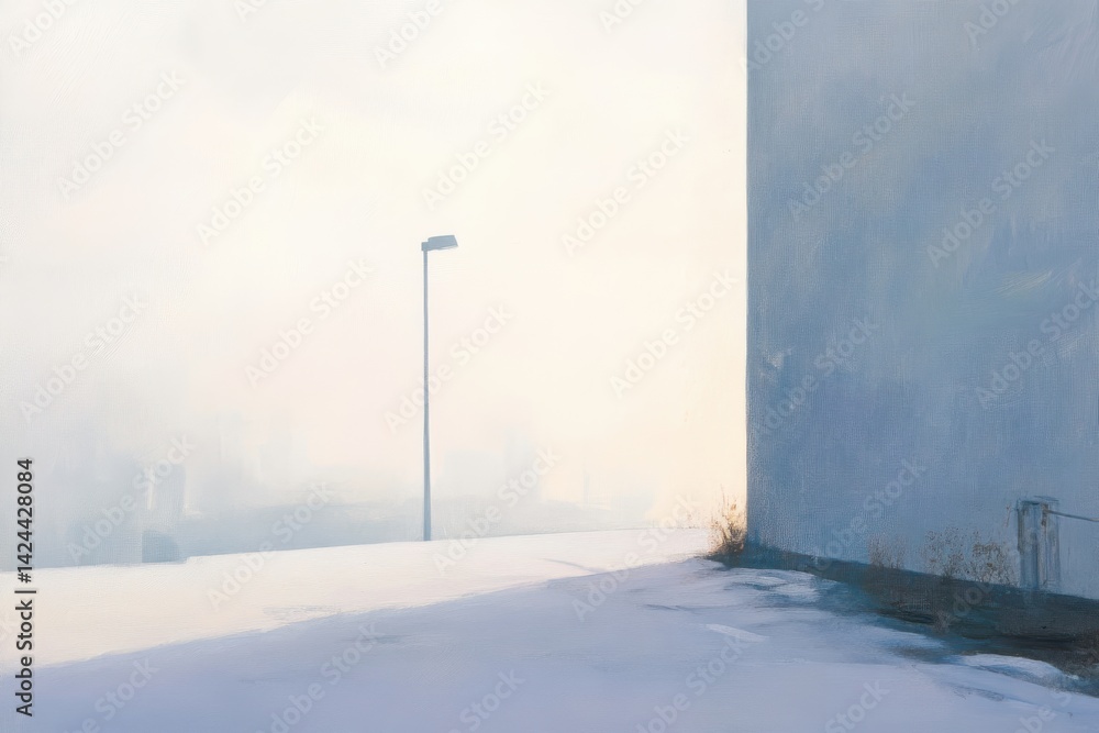 Wall mural a minimalist view of a white wall and a corner of a building with subtle shadows and light variation