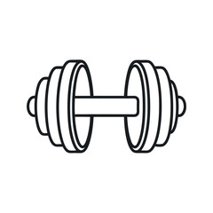 outline of dumbbell with white background