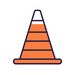 Orange traffic cone vector on black background image