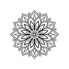 black and white mandala floral ornament